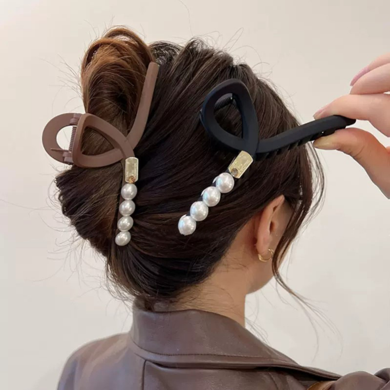 Vintage coreano smerigliato grande Clip artiglio per capelli femminile elegante perla capelli granchio fermaglio per capelli copricapo gioielli femminili accessorio regalo
