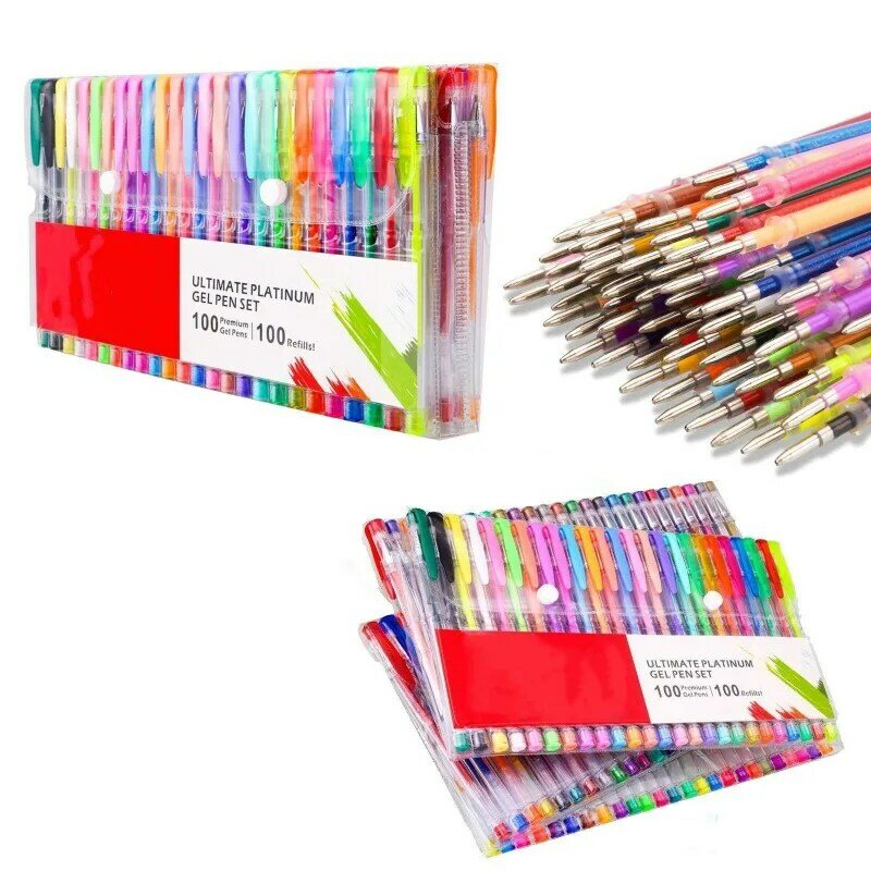 Цветные гелевые ручки 0,5 мм набор металлических блестящих цветных качественных офисных чернильных ручек