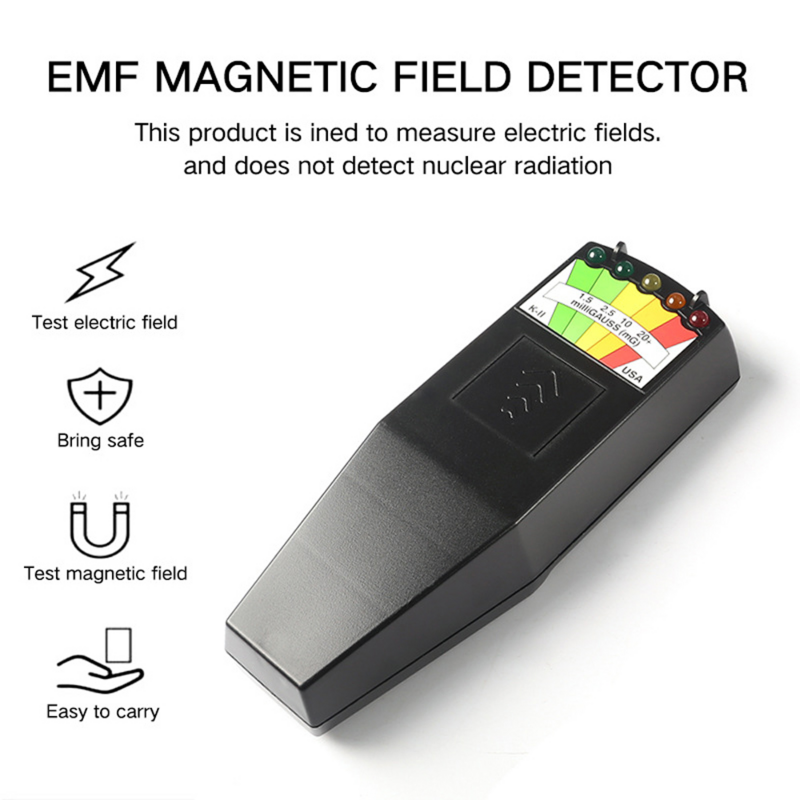 Medidor de campo electromagnético K2 EMF, Gauss, Detector de caza fantasma, portátil, magnético, 5 LED