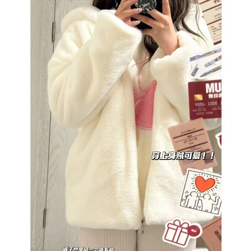 女性用ラムファージャケット,コットンコート,小さなぬいぐるみ,韓国のファッション,デザインの凝った服,小さい,新しい,2023