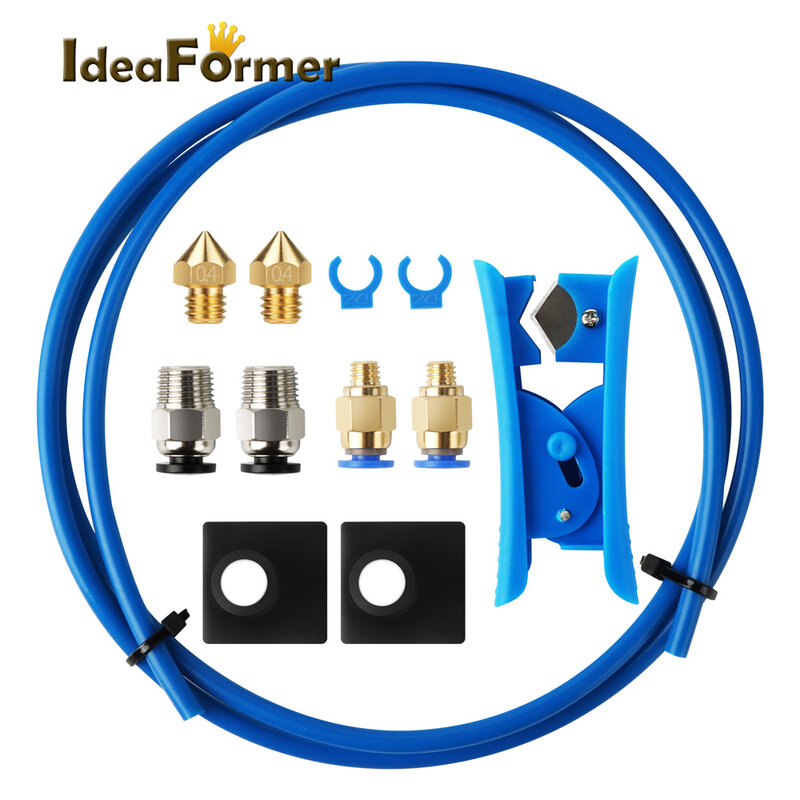 IdeaFormer-Tubo de PTFE PFA de 1M, cortador de ajuste rápido, boquillas de filamento de 1,75mm, accesorios de impresora 3D