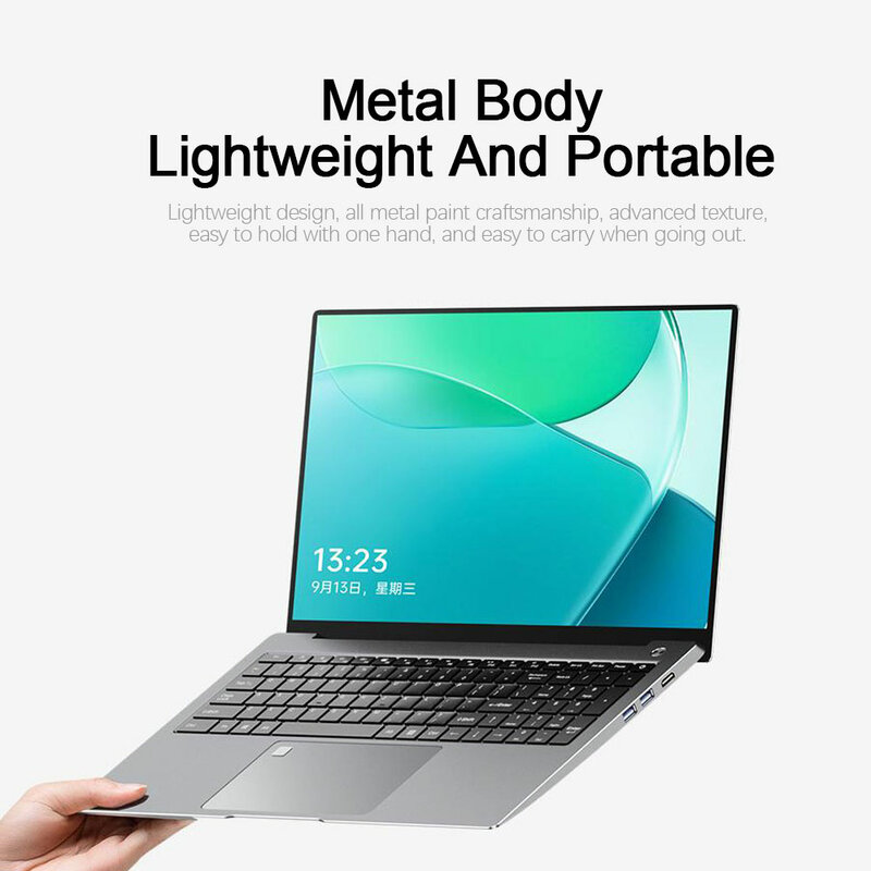 CRELANDER Laptop do gier 15,6-calowy ekran dotykowy IPS Intel N5095 czterordzeniowy z ultracienkim podświetleniem MX450 2G RGB
