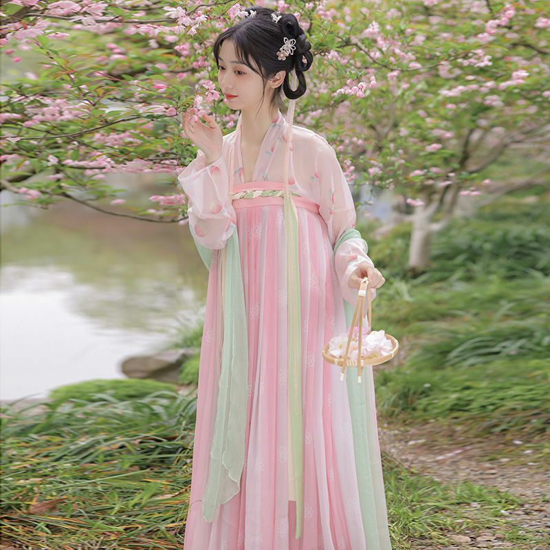 Традиционное китайское винтажное платье ханьфу, женское сценическое народное танцевальное платье ханьфу, одежда ханьфу для косплея древней принцессы