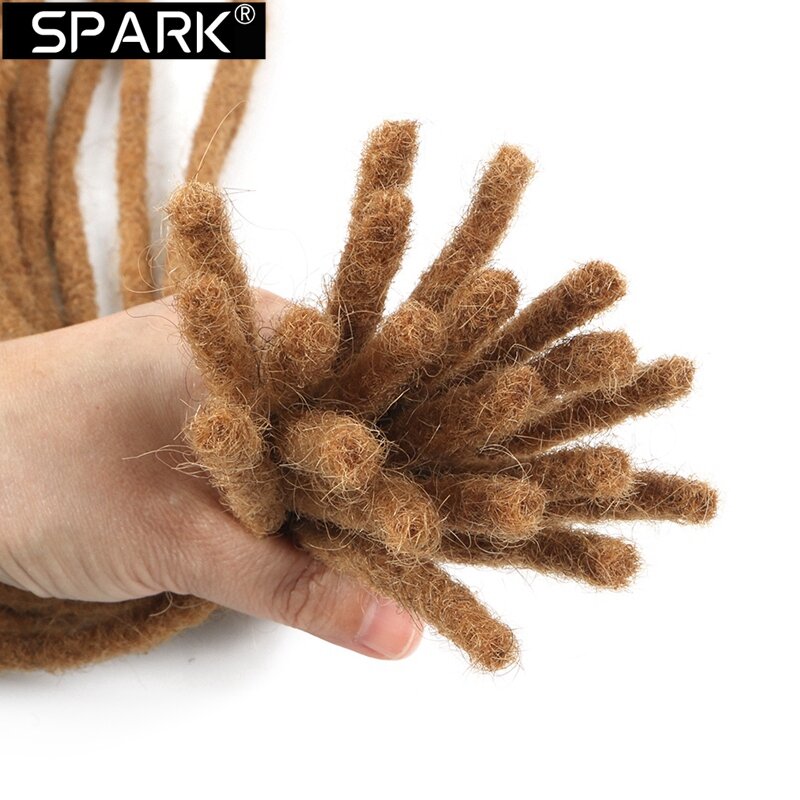 SPARK 10 Strands 6-24 Inch Dreadlocks Crochet Braids Hair Handmade Locs Hip-Hop Style Braiding Wig Extensions 100% Human Hair