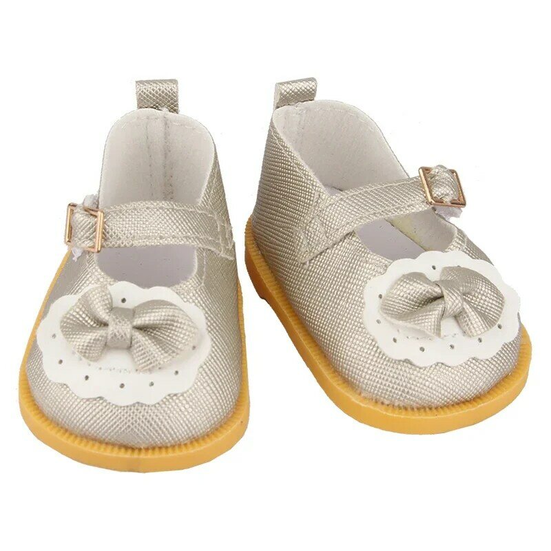 รองเท้าตุ๊กตารองเท้าบู้ทคุณภาพสูงรองเท้าโบว์7ซม. สำหรับสาวอเมริกัน18นิ้วเครื่องประดับน่ารักสำหรับทารกแรกเกิด43ซม.