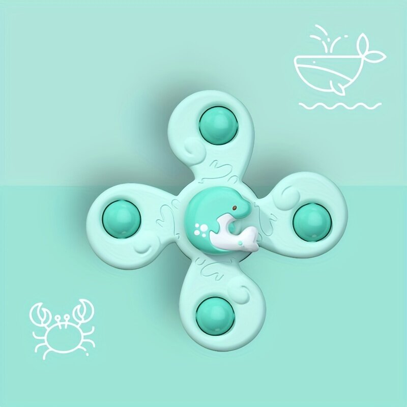 1pcs Suction Cup Fidget Spinner Toys Release Stress And Anxiety Kids Sensory Spinning Toys Gifts For 18 Months Up Toddlers