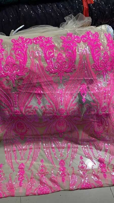 17 Xanh Đậm Mỹ Đầm Chất Liệu Vải Dạ Hội Phối Ren Chất Liệu Nóng Dán Lấp Lánh Tissus Khô Vải Ren Lưới Đầm chất Liệu Vải