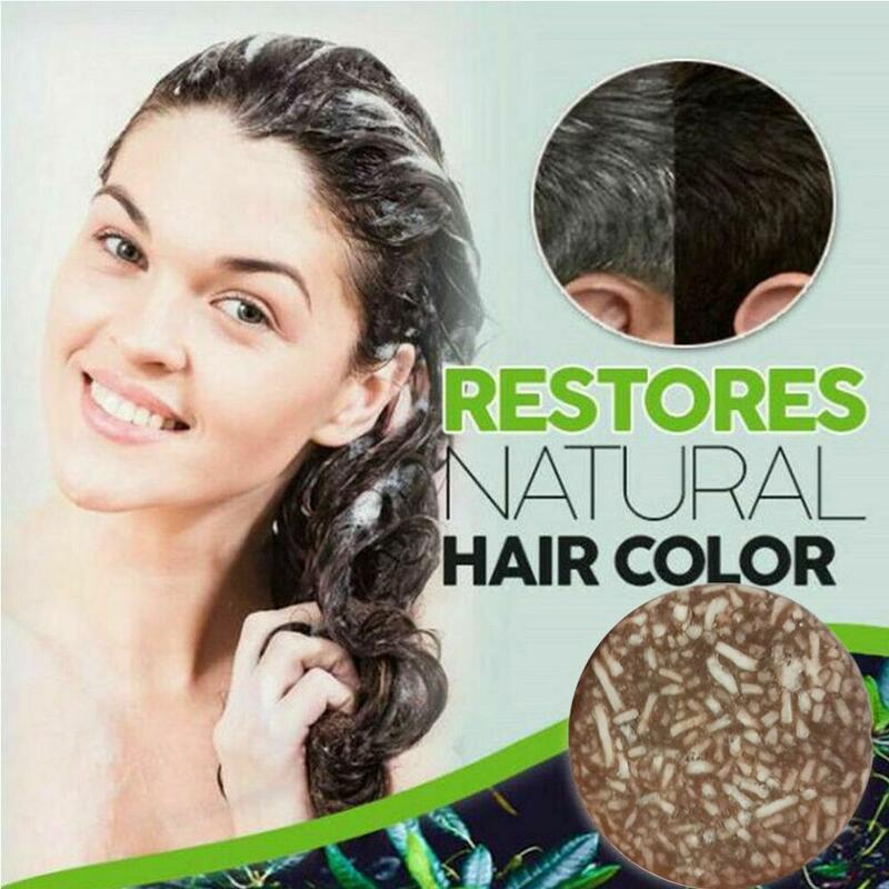 10 stücke 10g feste Shampoo Seife schwarze Haarfarbe Farbstoff Seife natürliches Shampoo organische Polygonum Essenz Verdunkelung Haar behandlungen