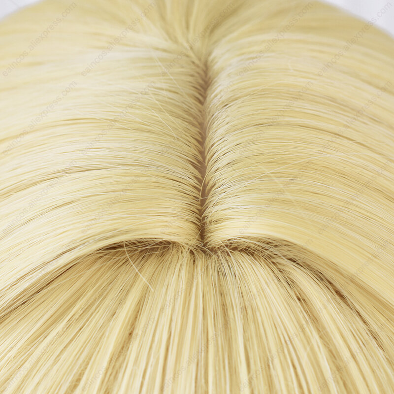 Traveler Aether Lumine parrucca Cosplay 80cm/50cm parrucche dorate lunghe capelli sintetici resistenti al calore parrucche del cuoio capelluto del partito di Halloween