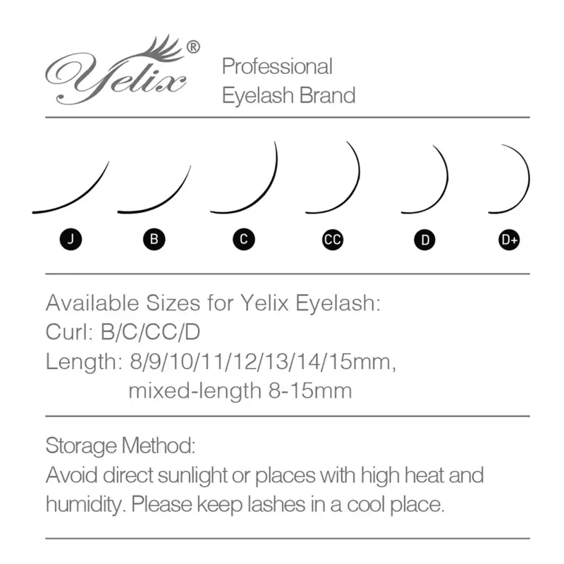 Yelix 0.07mm Dark Brown Eyelash extension Mix 7-15mm brown eyelashes soft high quality individual lashes mink False Eyelashes