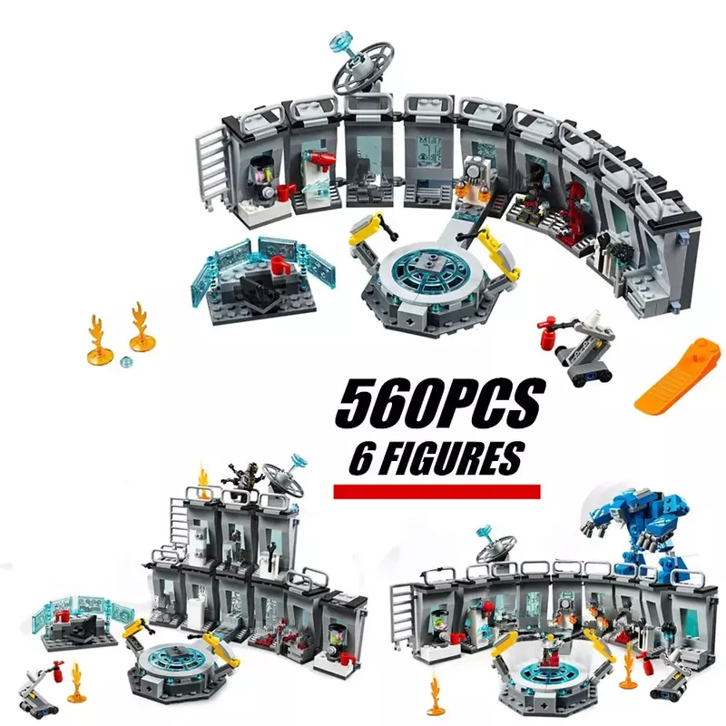 560pcs Man Hall of Armour Bricks Compound Battle Building Blocks Compatible Lepining 76125 Toys for Children Christmas Gift