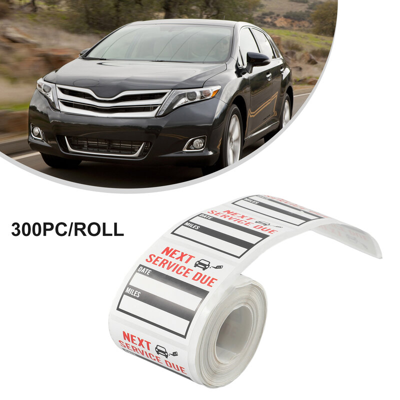 Car Oil Change Sticker, Clear, auto-adesivo, 2x 2 Polegada, Clear, Oil Change Service, 300pcs por rolo