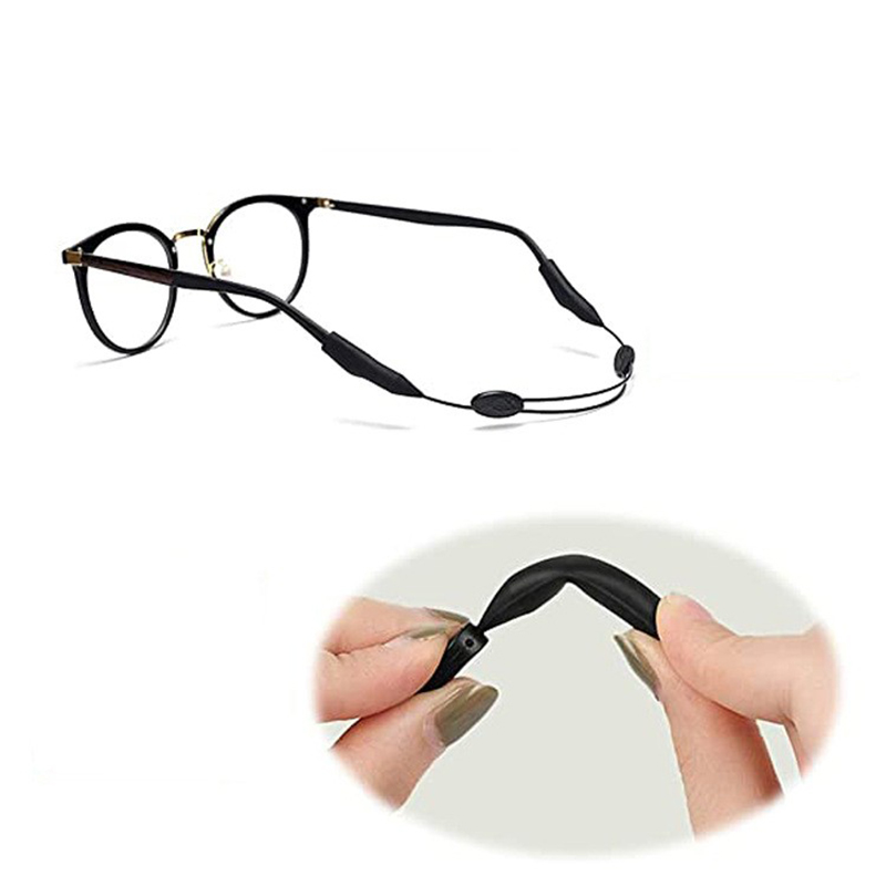 Ajustável óculos retentor universal ajuste esportes óculos de sol retentor cinta unissex óculos de segurança correntes de silicone anti-deslizamento corrente