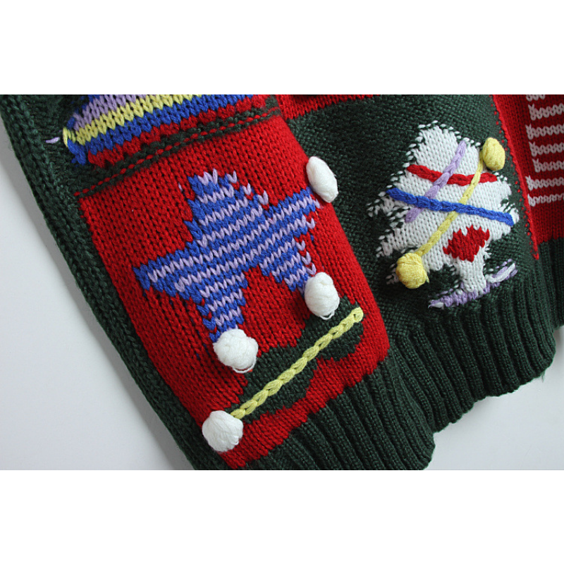 Maglione lavorato a maglia con fiocco di neve natalizio da donna Pullover a maniche lunghe maglieria maglione lavorato a maglia di Halloween modello Streetwear per ragazze