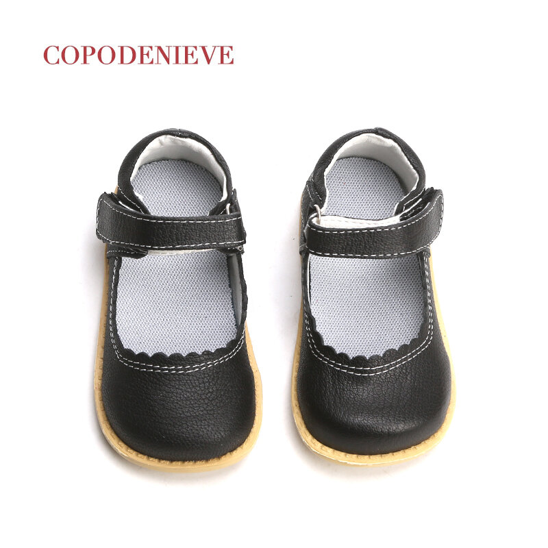 COPODENIEVE 2018 Baby Toddler Girls Vintage Flats Little Kids vera pelle Mary Jane bambini rosa bianco nero scarpe eleganti