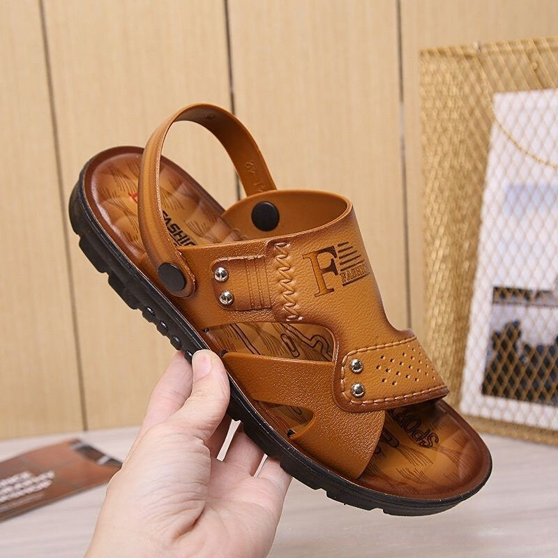 Męskie plażowe buty z otwartym noskiem sandały wysokiej jakości antypoślizgowe kapcie męskie oddychające dwa zastosowania obuwie męskie męskie letnie obuwie outdoorowe