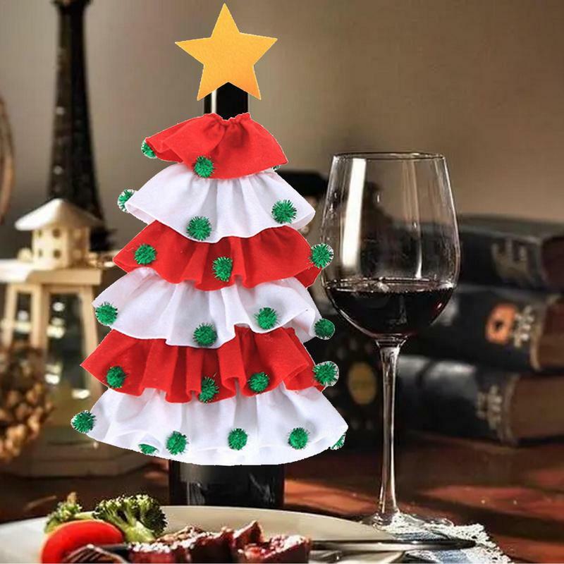 크리스마스 와인 병 가방, 크리스마스 트리 모양 와인 병 커버, 와인 병 커버, 파티 용품, 저녁 식사 연회 장식