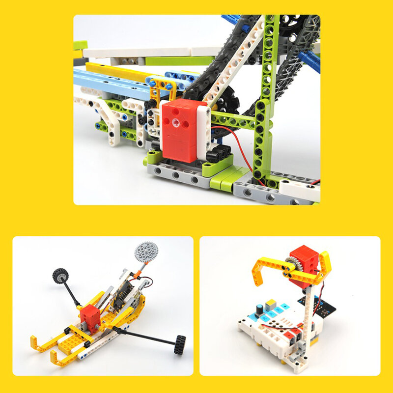 Geekservo 2KG Motor Blok Bangunan Kecepatan Tinggi 360 Derajat As Roda Keluaran Ganda untuk Proyek DIY Kompatibel dengan Legoeds Microbit
