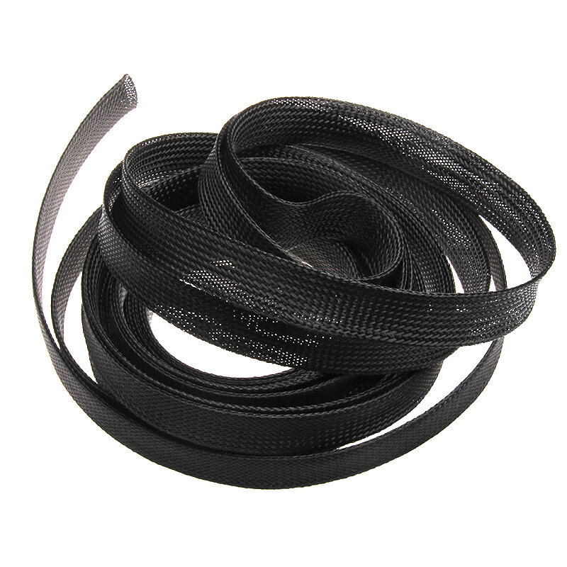Dropship 1/5/10/50/M Black Insulated Braid Sleeving 2/4/6/8/10/12/15/20/25mm Tight PET Wire Cable Gland Protection Cable Sleeve
