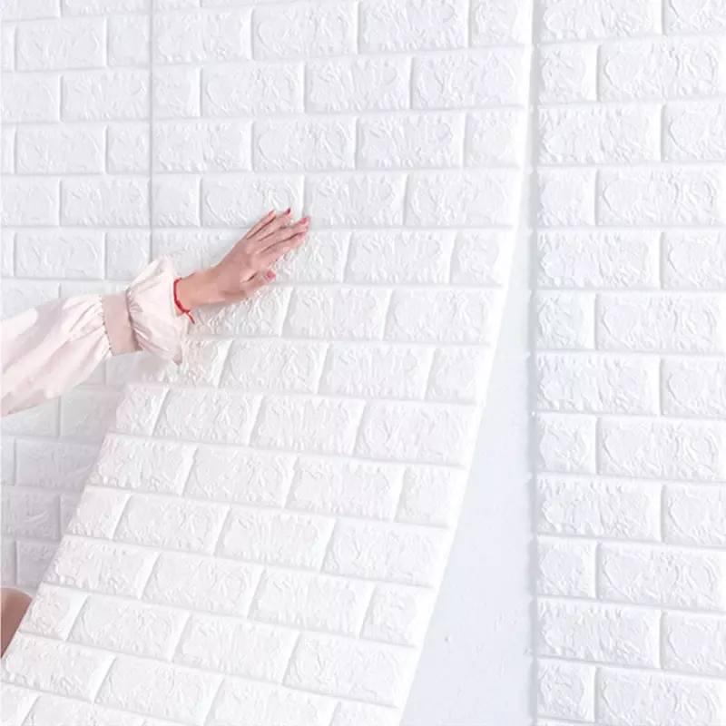 3D Soft Foam Brick Wallpaper Sticker Roll fai da te autoadesivo soggiorno casa cucina bagno carta da parati decorativa bianco blu