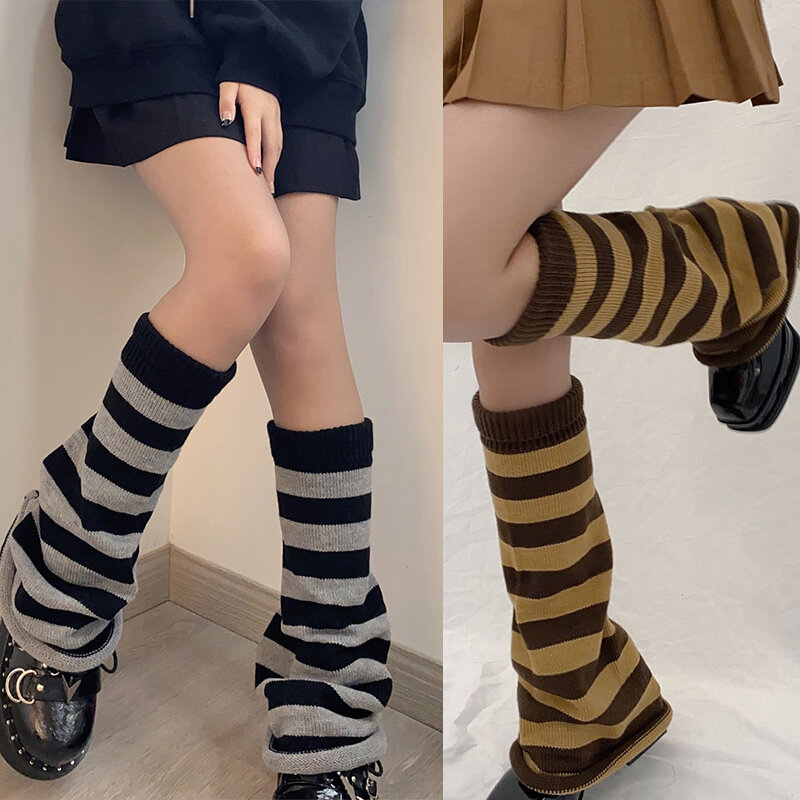 Длинные носки Lolita, женские гетры, вязаный теплый чехол для ног, белые теплые женские носки на осень и зиму, вязаные крючком носки, манжеты для сапог