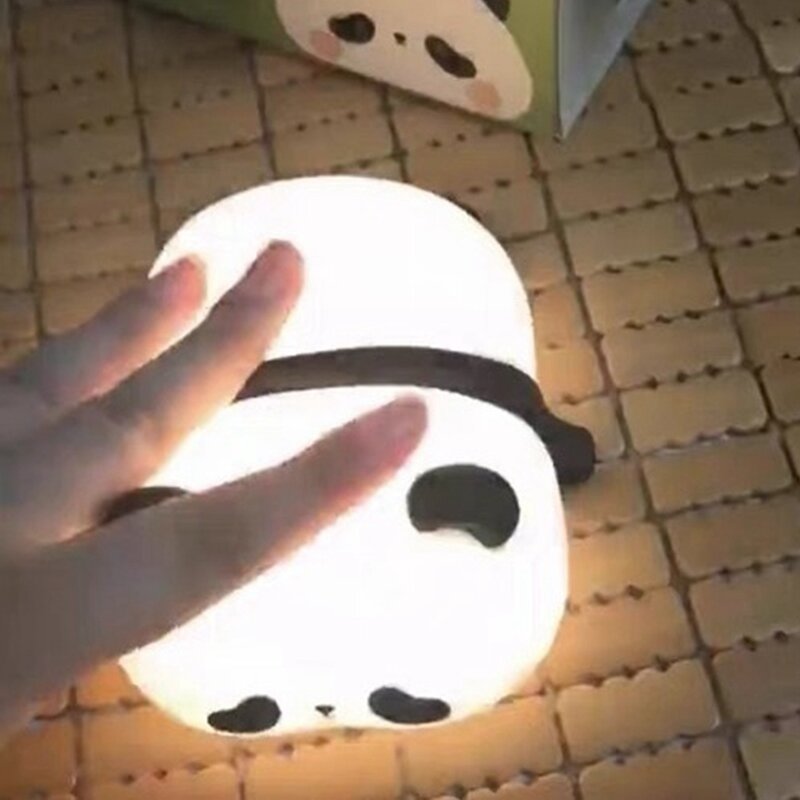 Lampka nocna Panda, silikon spożywczy, akumulator, lampa do pokoju, regulowana jasność, urocze rzeczy dla chłopców dziewczynek wytrzymałe