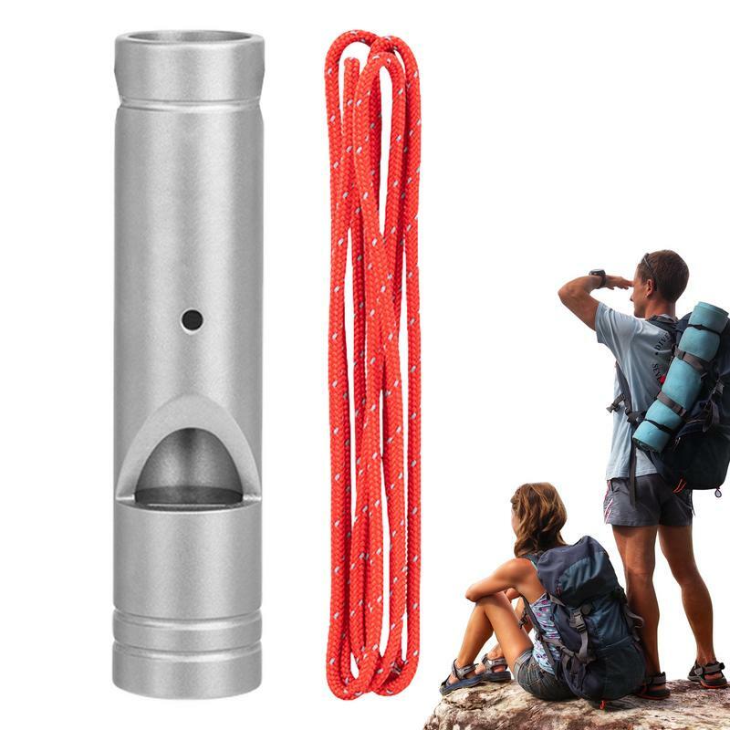 Caminhadas Safety Whistle com cordão para adultos, Camping Survival Whistle, Loud Titanium Whistle