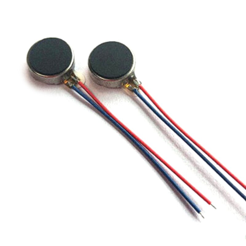 D0AB for DC Mini Vibration Motor 3V 70mA 12000rpm Self Adhesive Flat Coin Button-type Brushed Micro Motor with Two Wires 8x2.