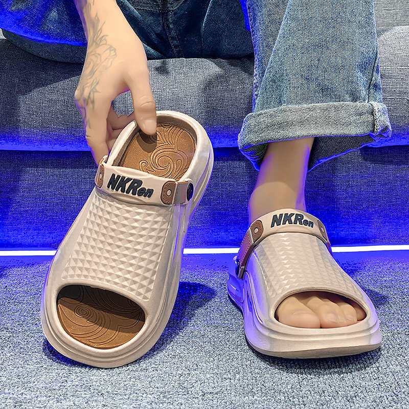 Men's Slippers Summer Mans Soft Comfortable Shoes Non-slip Beach Men Sandals Thick Bottom Lightweight Outdoor Sandal Main Push