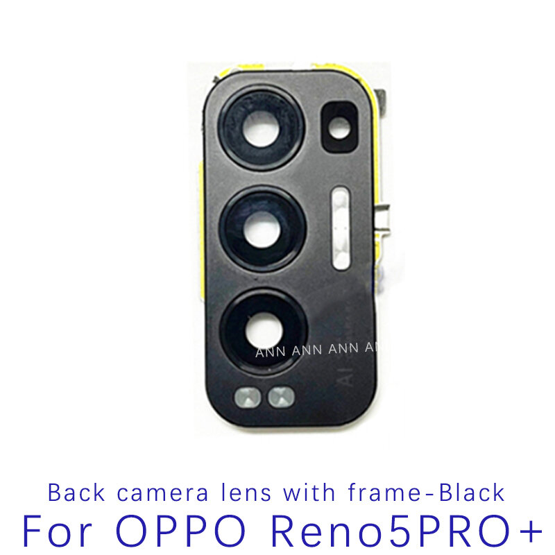Back Camera Glass Lens With Cover Frame For Oppo Reno5Pro + Plus 5G Main Rear Camera Lens with Glue Replacement Parts
