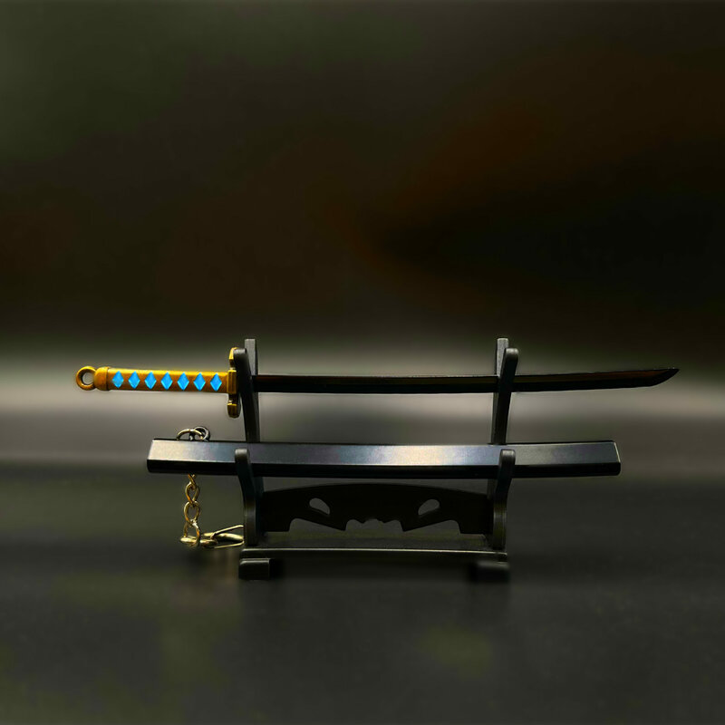 Espada de metal abridor de letras, Anime japonês Demon Slayer, arma Kimetsu no Yaiba, pode ser usada para RPG, 17cm