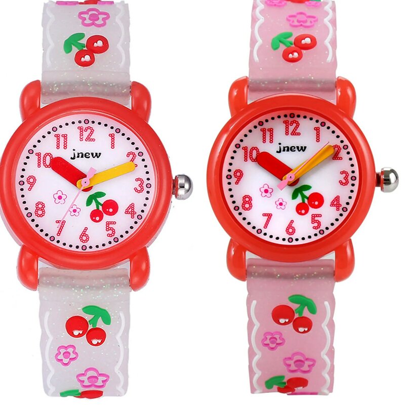 Children's Watch 3D Cartoon Band Silicone Student Watch Candy Color Dial Waterproof Quartz Boys and Girls' Clock Relaxo Infantil