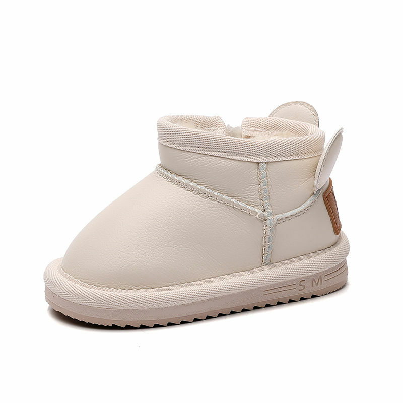 Zapatos suaves antideslizantes para niños pequeños, botas de algodón, botas de nieve para bebés, terciopelo grueso, transpirable, cálido, invierno, nuevo