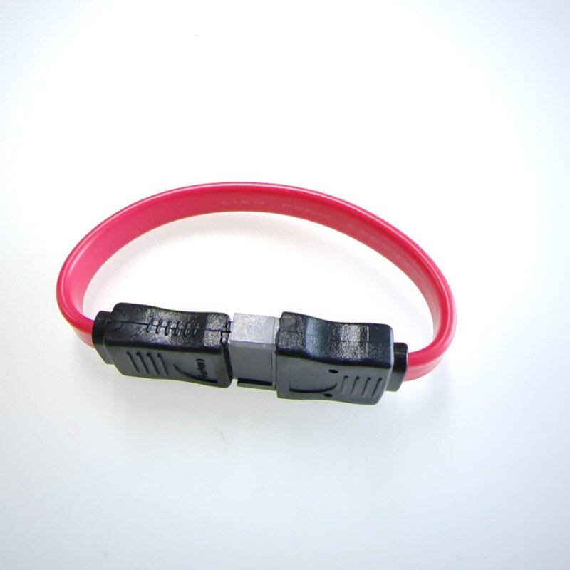 컴퓨터 PC 하드 드라이브 SATA 7 핀 데이터 익스텐션 직렬 짧은 케이블, 수-암 빨간색 10cm