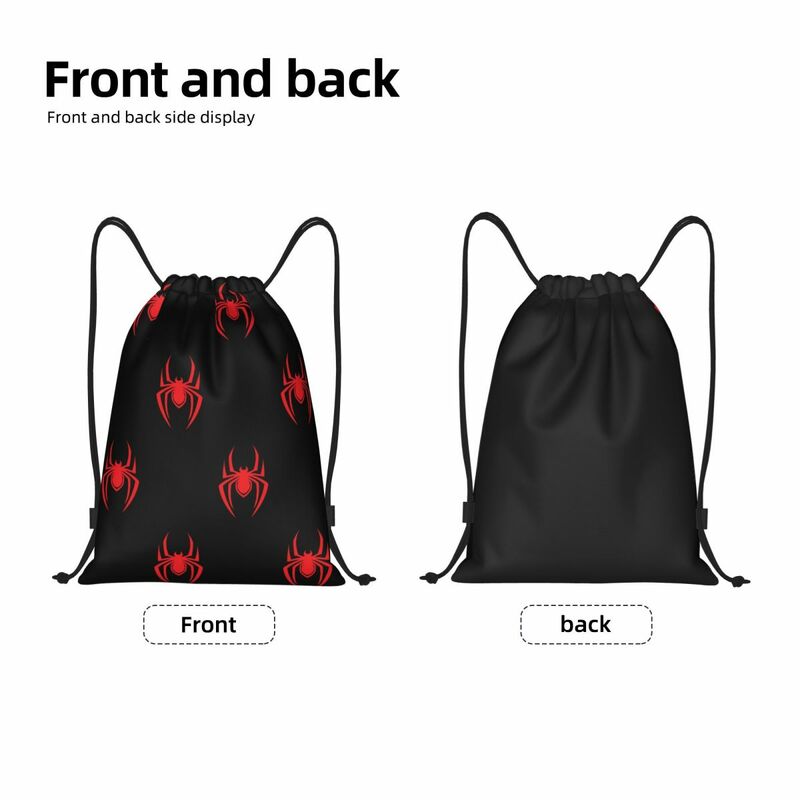 Cute Little Spider Drawstring Backpack Women Men Gym Sport Sackpack Foldable Animal Shopping Bag Sack