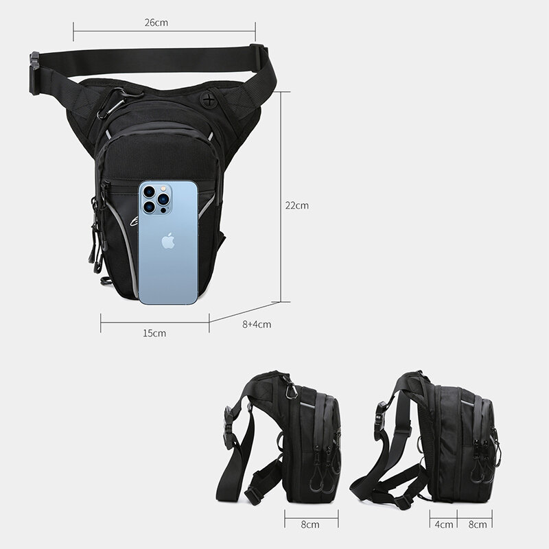 Borsa laterale per gamba moto EVA Hard Shell Outdoor Casual marsupi borsa per cellulare da moto Hip Bum Pack A Star