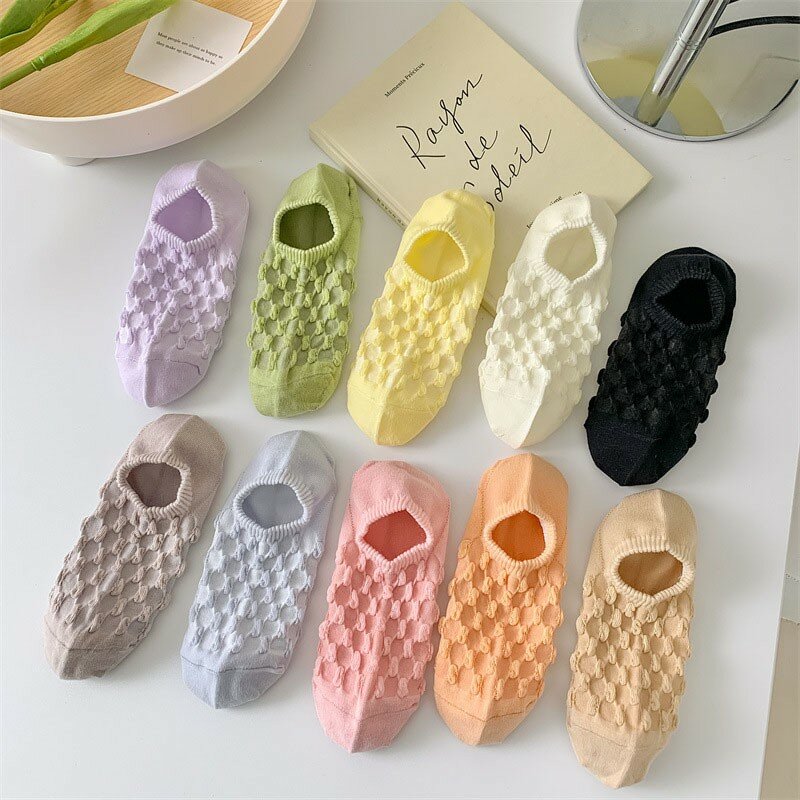 Ankle Socks Woman Cute Sweet Candy Colored Mesh Socks Invisible Comfortable Breathable Women's No-show Socks Cotton Socks G106