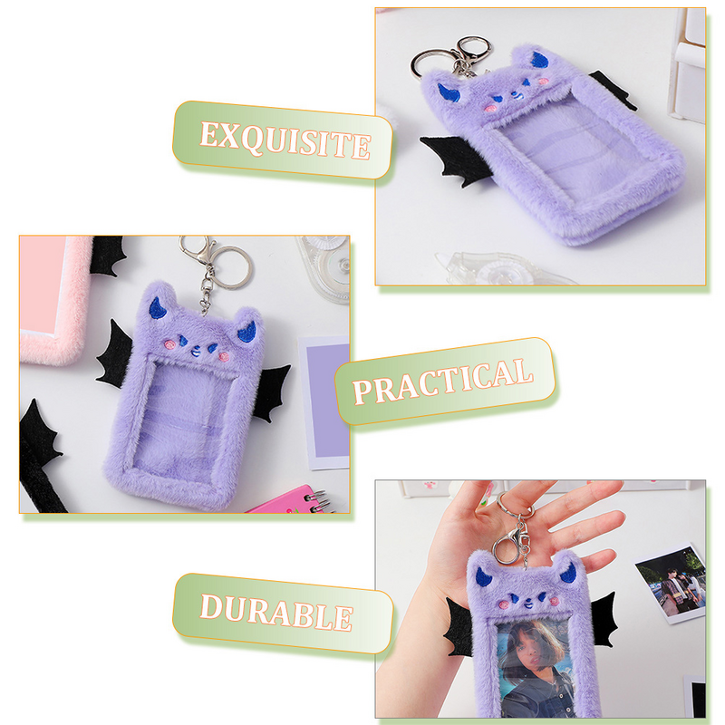 ID Card Wallet For Girls Clip Plush Card Wallet For Girls Postcard Wallet For Girls Plush Postcard Sleeve Student Wallet For