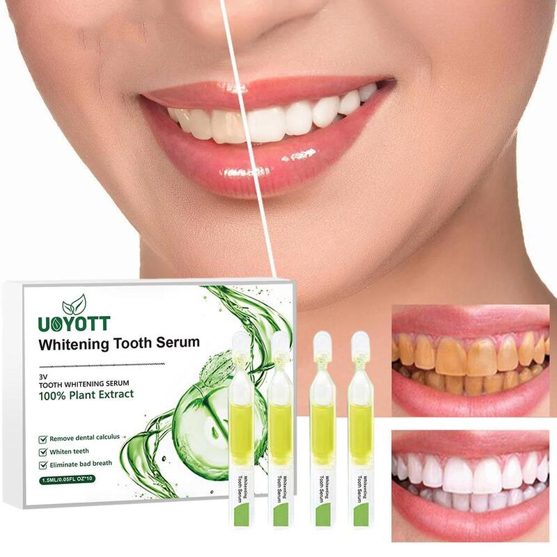 Natural Mint Flavor Teeth Whitening Essence, Oral Care, Soro de Ampola de Limpeza, Remove Manchas, Creme Dental Eficaz, E4N0, 15ml