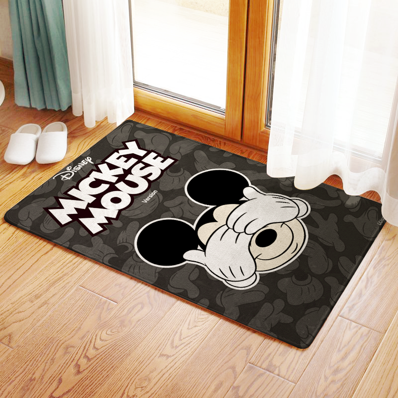 Disney Mickey Mouse Minnie Mouse Door Mat Crystal Velvet Floor Mat In The Room Kitchen Bathroom Door Mat Rugs