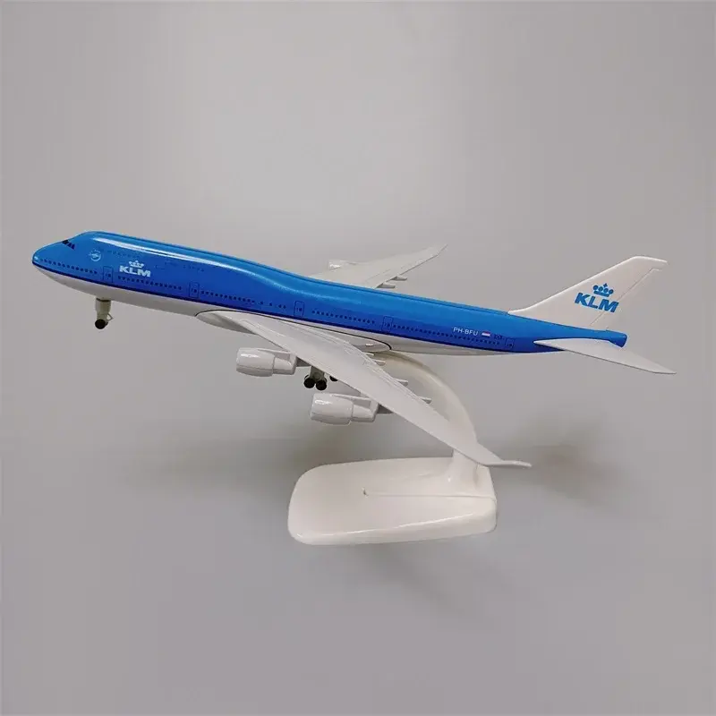 20cm lega metallo aria paesi bassi compagnie aeree KLM Boeing 747 B747 modello di aereo Airways modello di aereo W ruote carrelli di atterraggio aerei