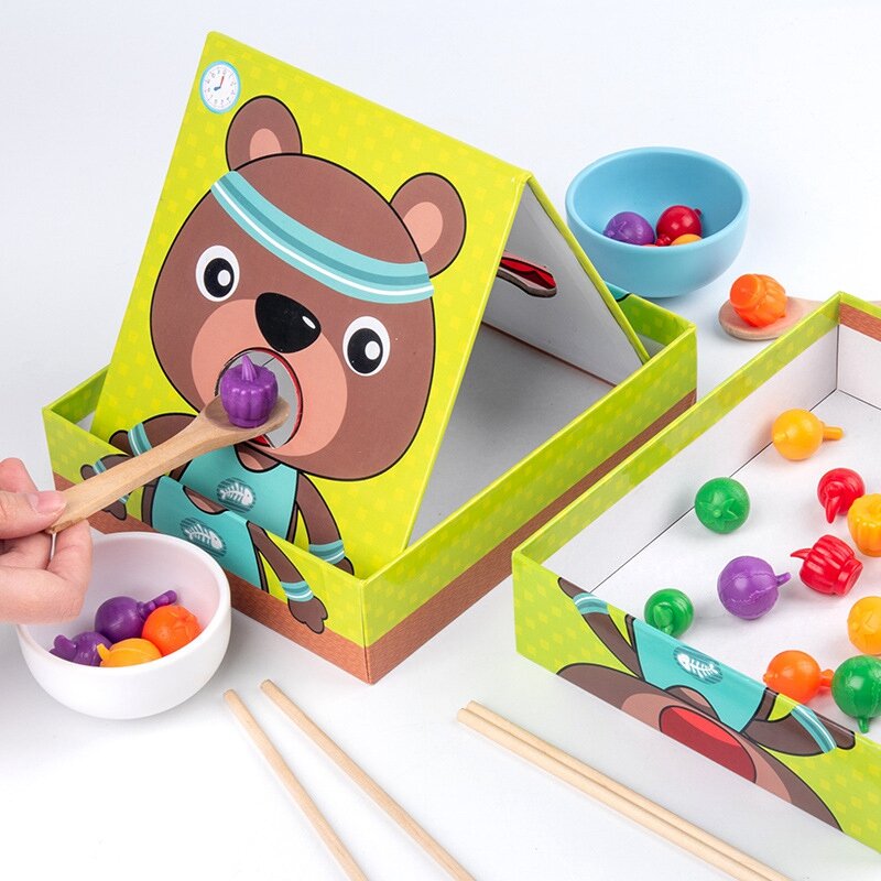 Giocattolo in legno gioco di alimentazione simulato casa da gioco educativo precoce per bambini gioco di allenamento per la percezione del bambino