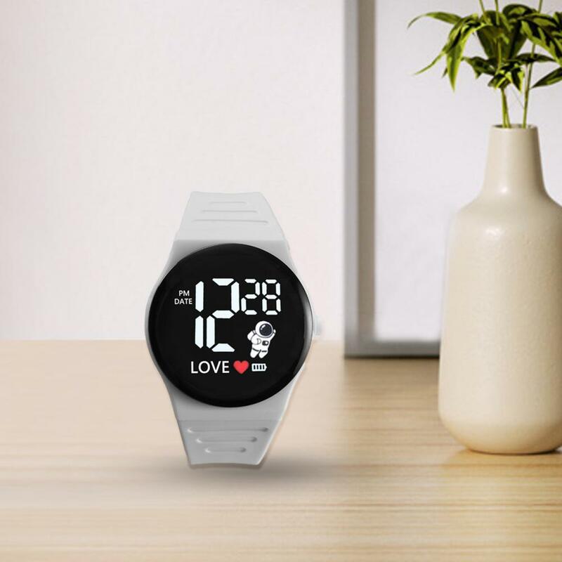 Ajustável LED Electronic Sports Wrist Watch, Spaceman Pattern, Soft Silicone Strap, Relógio digital para homens, mulheres, meninas, meninos