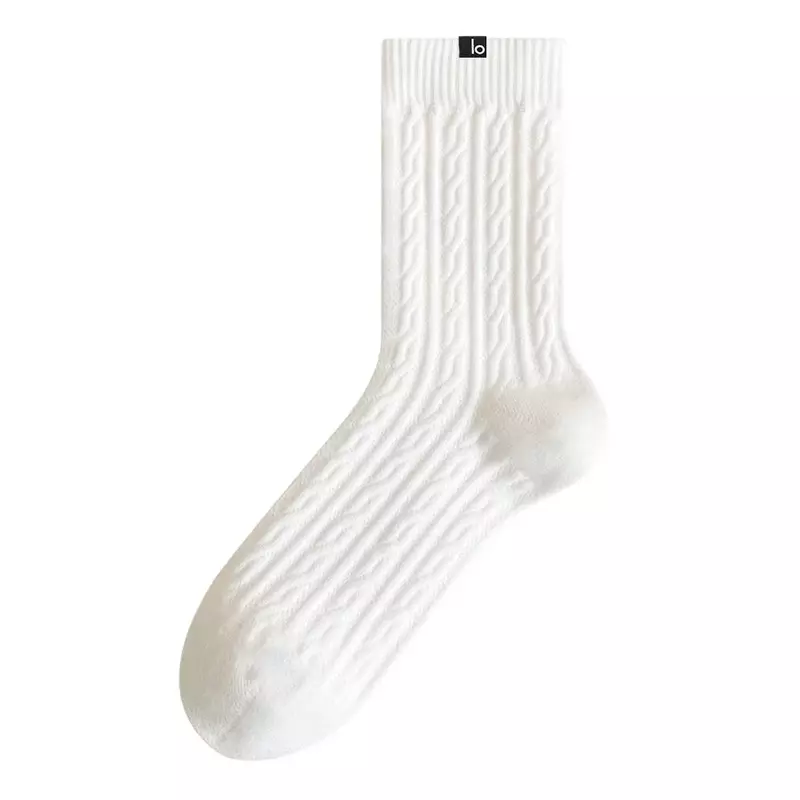 LO YOGA-meias desodorizantes de tubo longo para mulheres, meias grossas de algodão, fio sem costura, quente, padrão de alívio, inverno