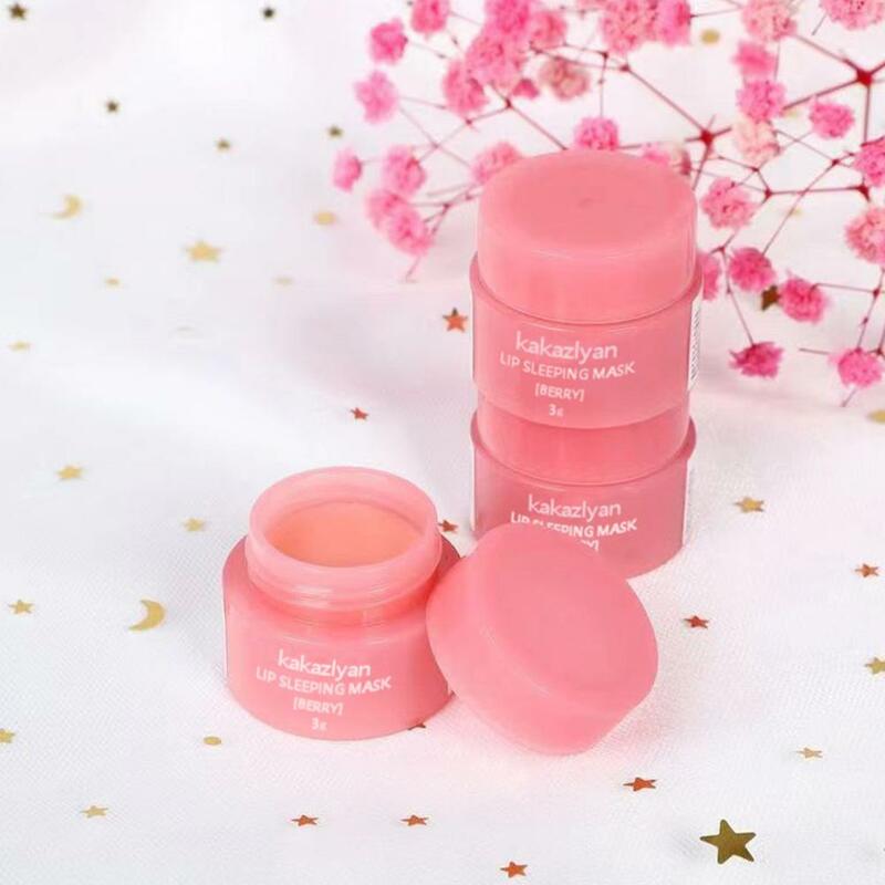 3g Korea Lip Sleep Mask Night Sleep Maintenance Moisturizing Lip Gloss Bleach Cream Nourishing Lip Care Strawberry