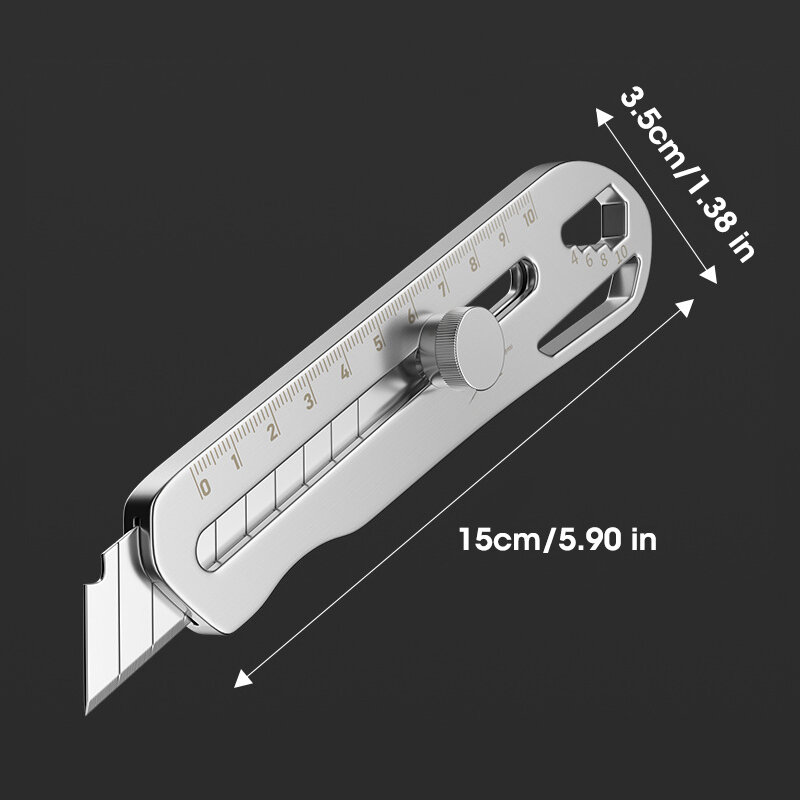 Couteau utilitaire multifonction de qualité industrielle 6 en 1, coupe-papier épais avec corps en acier de 18cm, lame en acier à haute teneur en carbone