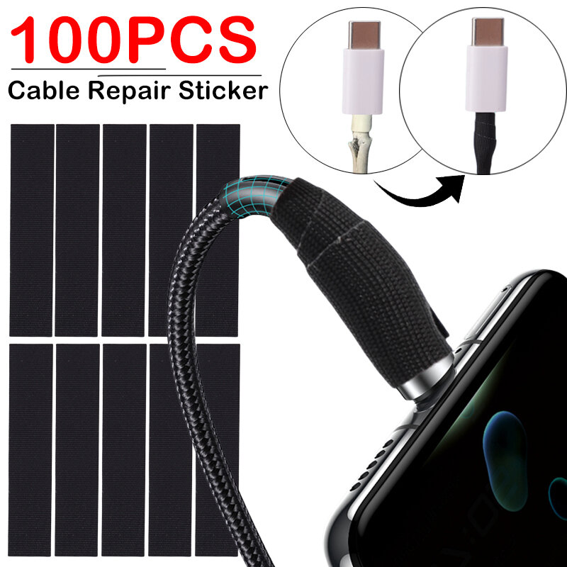 1-100Pcs Cable Repair Sticker Subsidy Nylon Repair Tapes for All Charging Cord Earphone Wire Saver Anti-break Adhesive Stickers