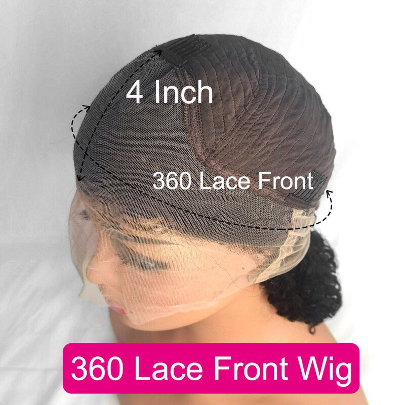 Peruca frontal transparente do laço para mulheres, cabelo humano pre arrancado, onda do corpo, fechamento do laço, glueless, 13x6, 4x4, HD, 40"