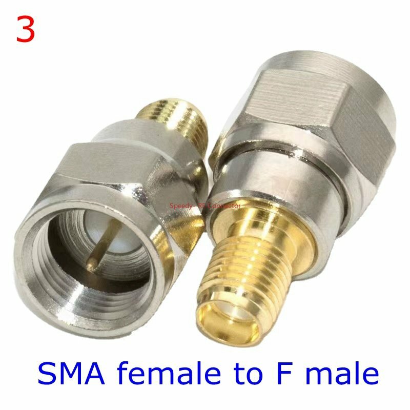 SMA-F TV 암 수 스트레이트 커넥터, RPSMA-F 퀵 플러그 어댑터, 동축 커넥터, 황동 금도금, 고품질, 로트당 2 개