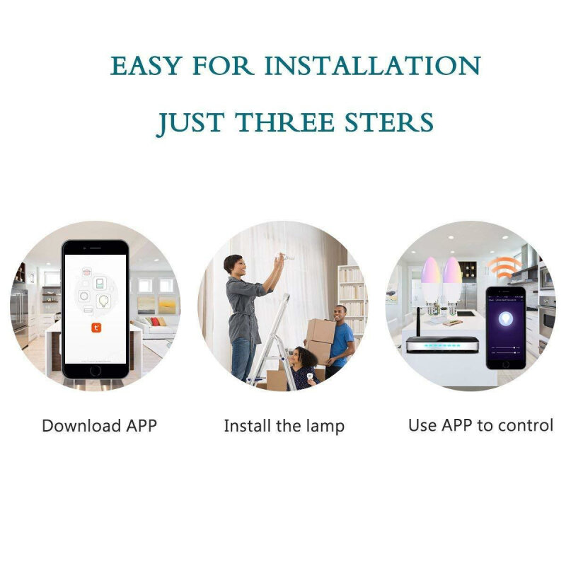 Coruiスマート電球のwifiスマートledライト6ワットE14 E26 E27 B22調光可能なリモートコントロールスマートホームalexa googleホームで動作